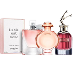 3 Perfumes PACO RABANNE Fame, JEAN PAUL GAULTIER Scandal,LA VIDA BELLA DE lacome.