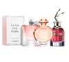 3 Perfumes PACO RABANNE Fame, JEAN PAUL GAULTIER Scandal,LA VIDA BELLA DE lacome.